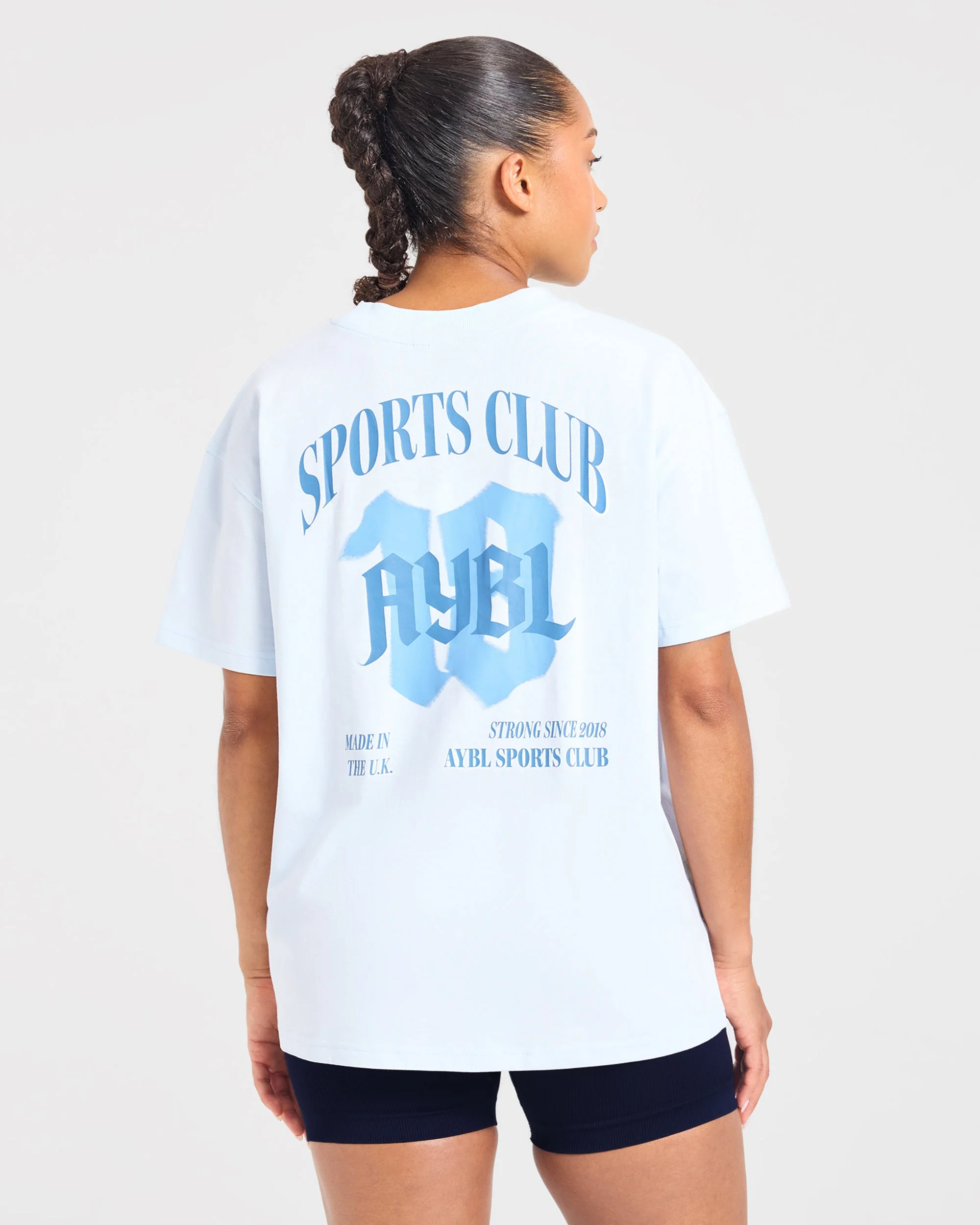 Sports Club Gothic Oversized T Shirt - Bleu