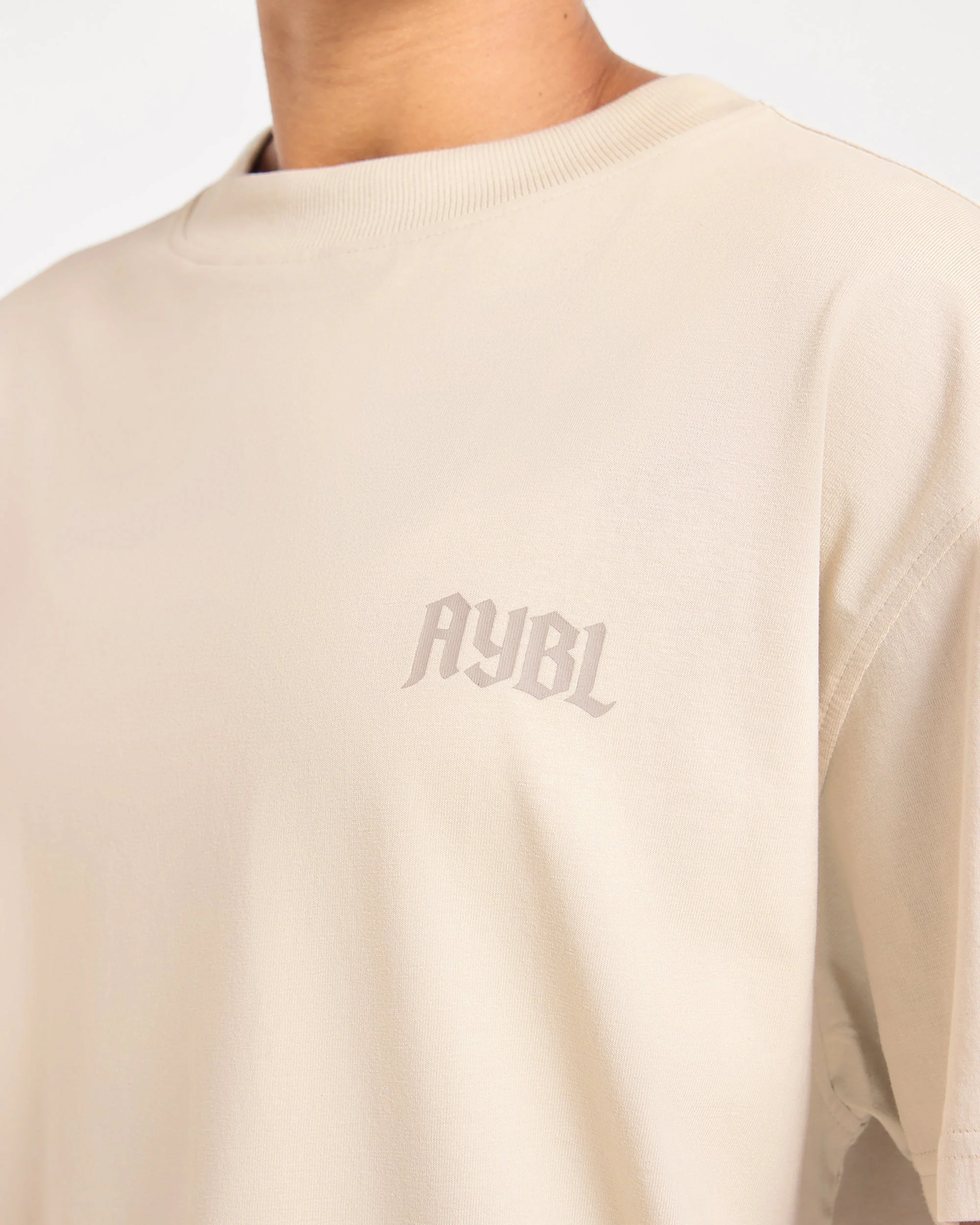 Sports Club Gothic Oversized T Shirt - Taupe Beige - Image 5