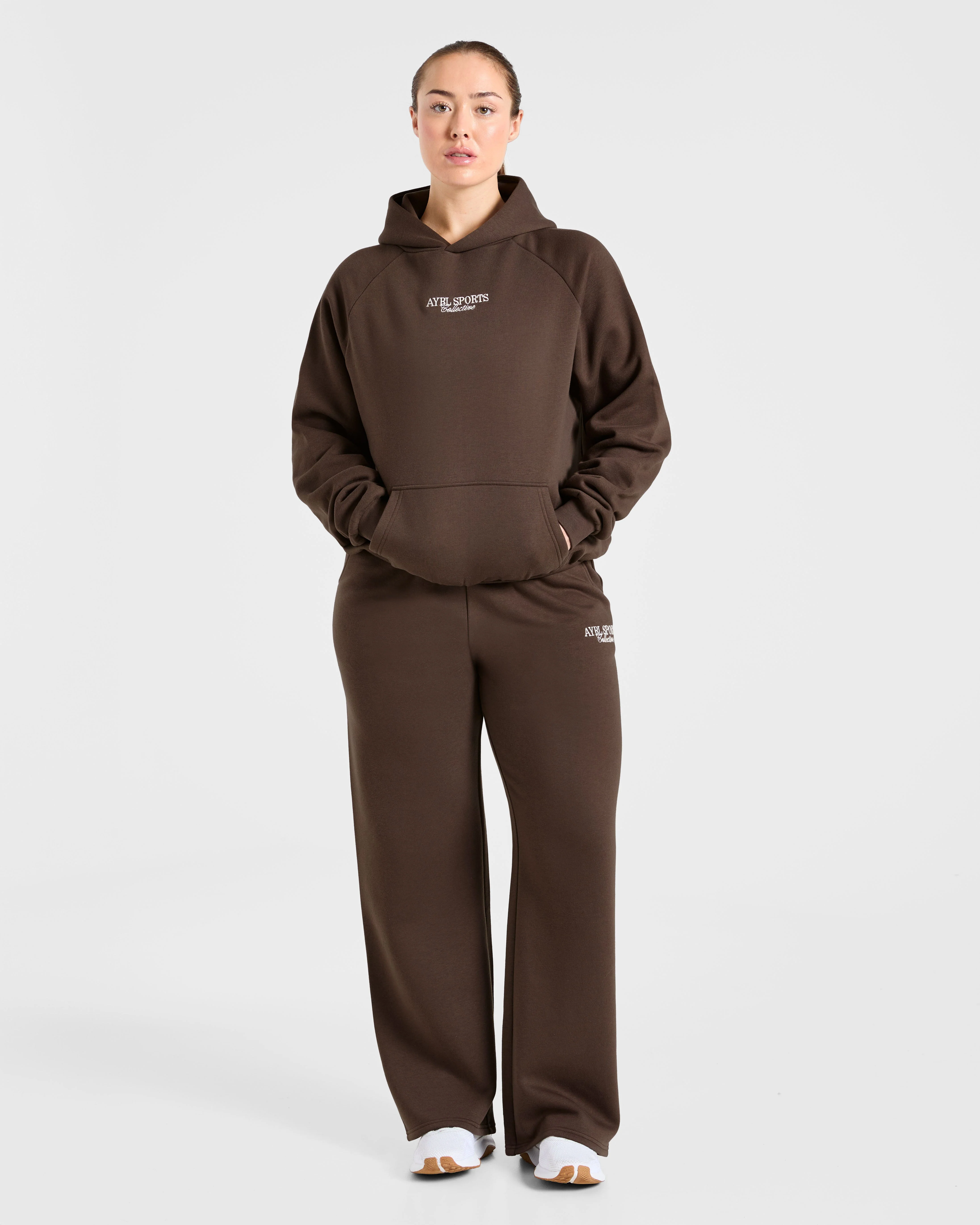 Sports Collective Oversized Hoodie - Marron - Image 3