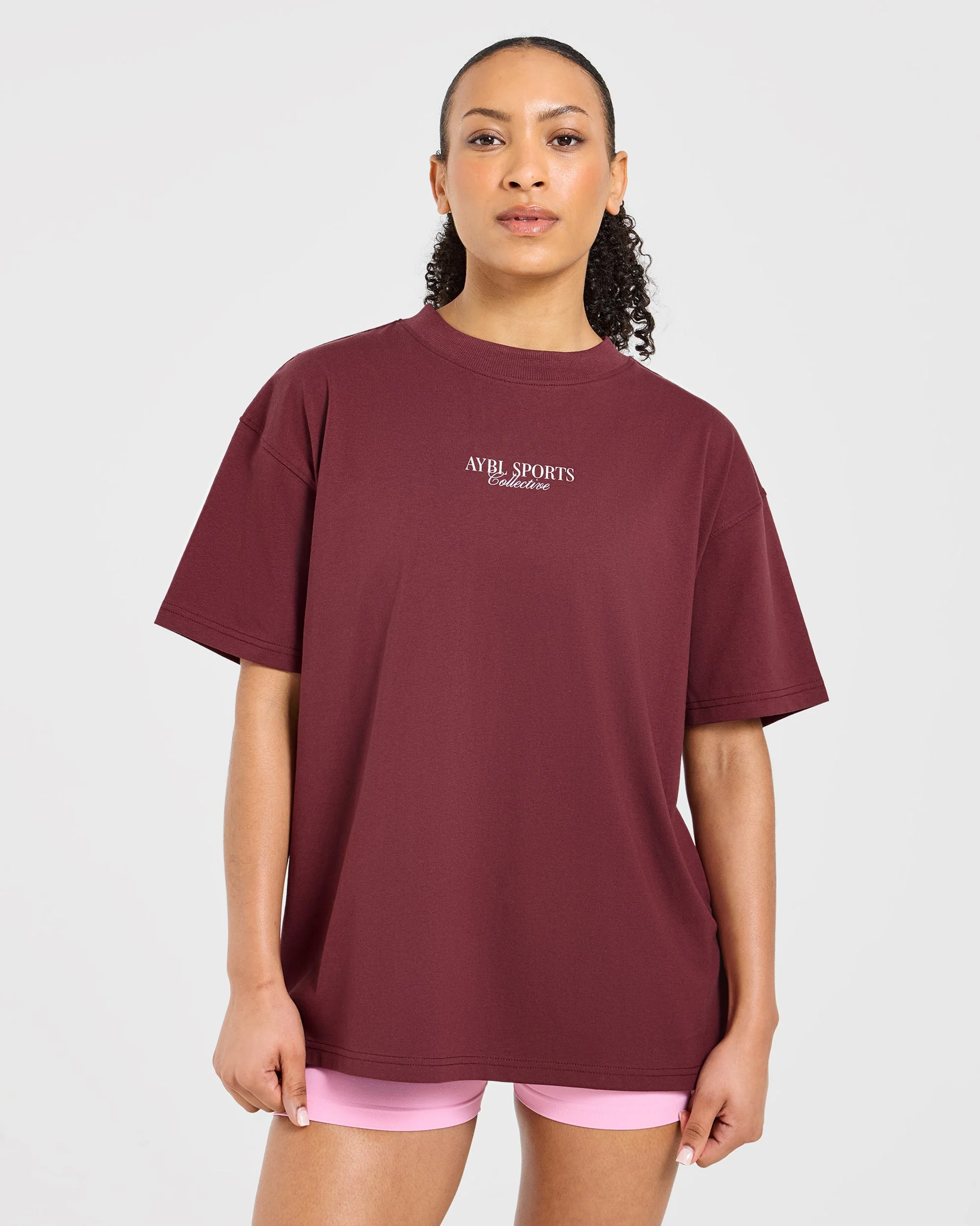 Sports Collective Oversized T Shirt - Rouge Wine - Image 2