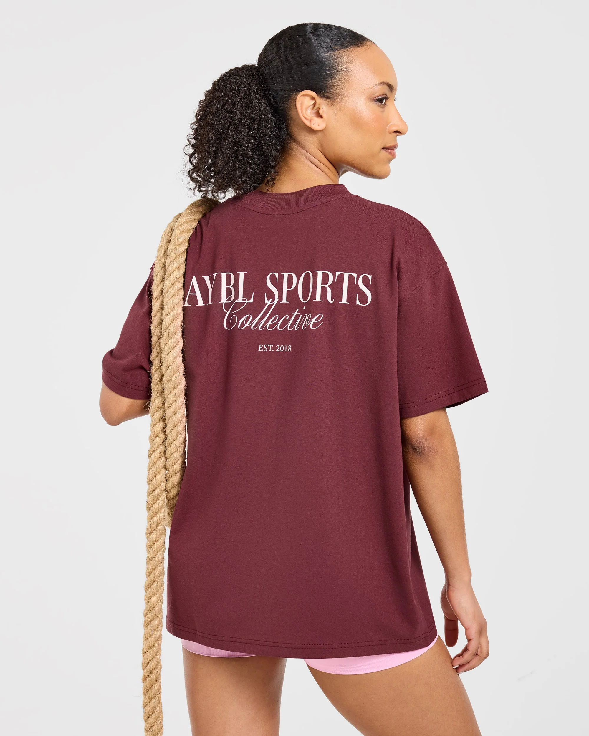 Sports Collective Oversized T Shirt - Rouge Wine - Image 7