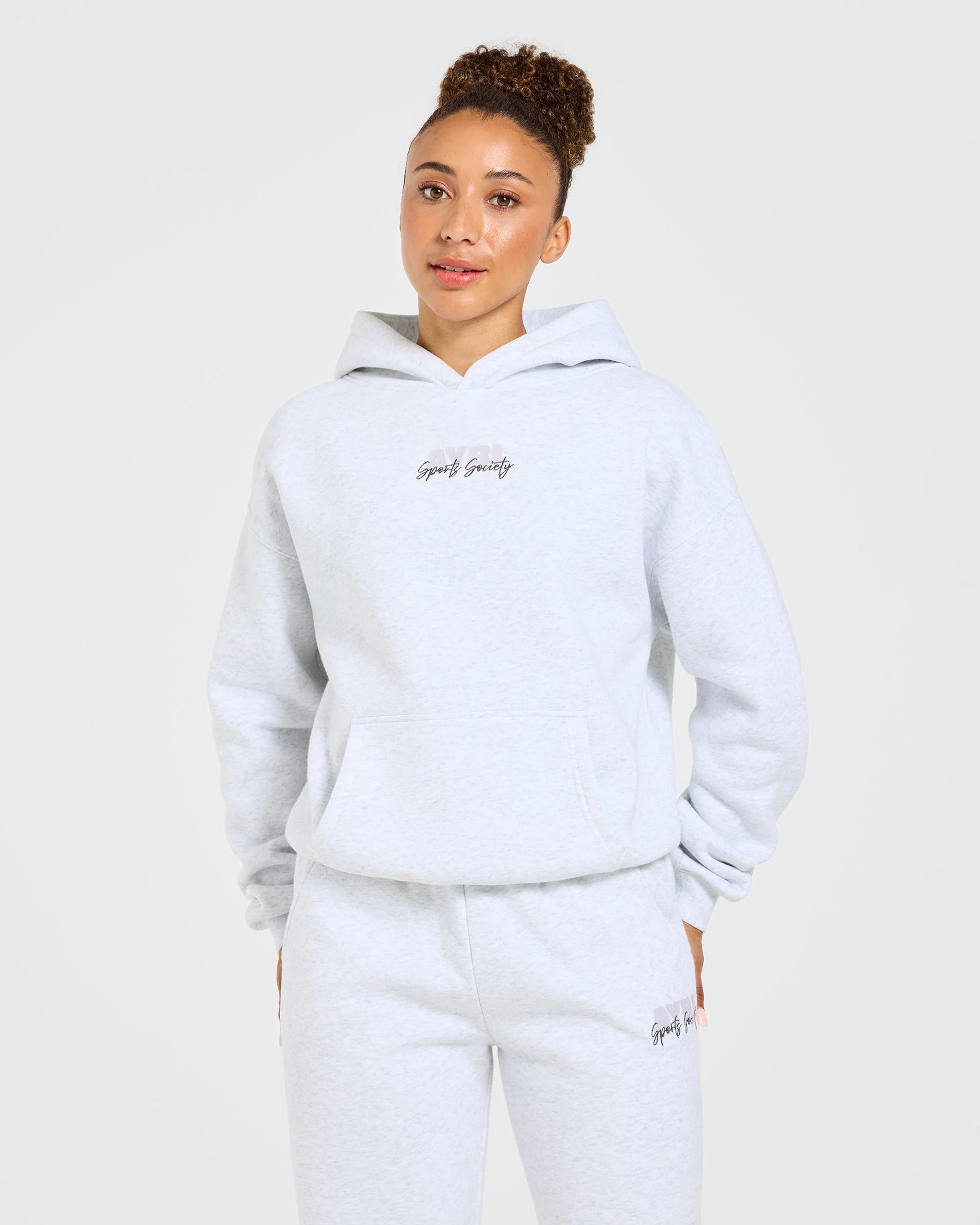 Sports Society Oversized Hoodie - Heather Gris - Image 2