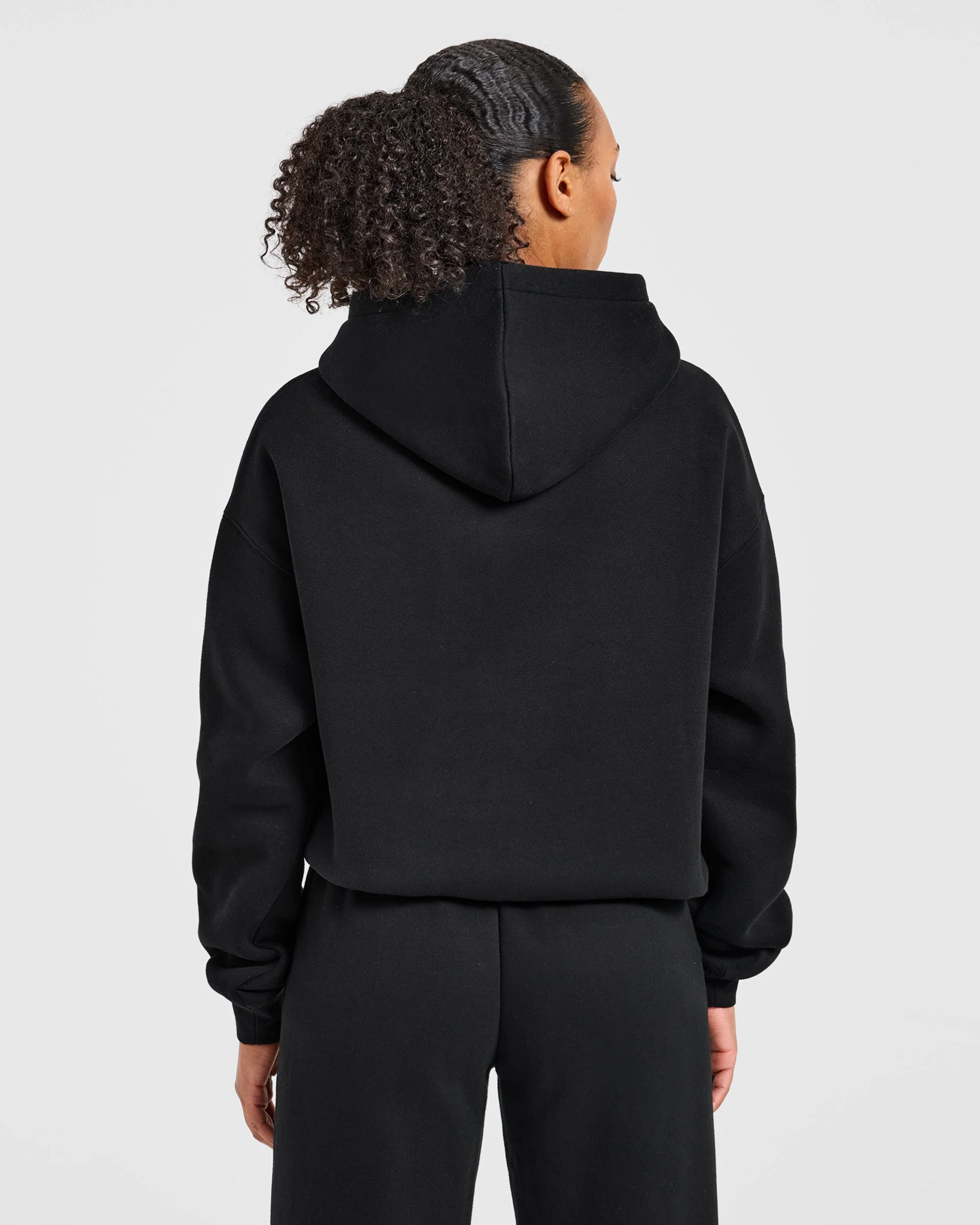 Varsity Applique Oversized Hoodie - Noir - Image 2