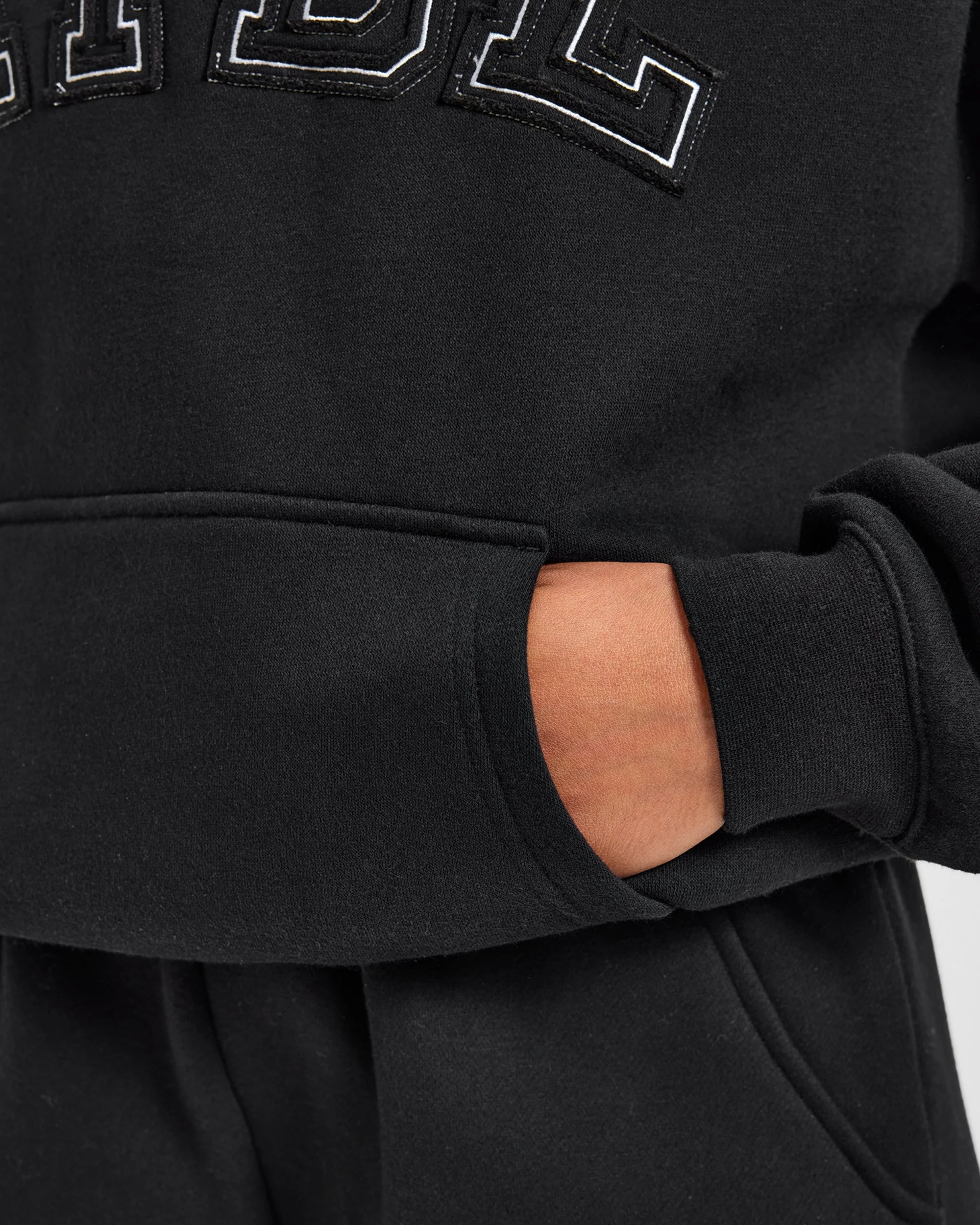Varsity Applique Oversized Hoodie - Noir - Image 6