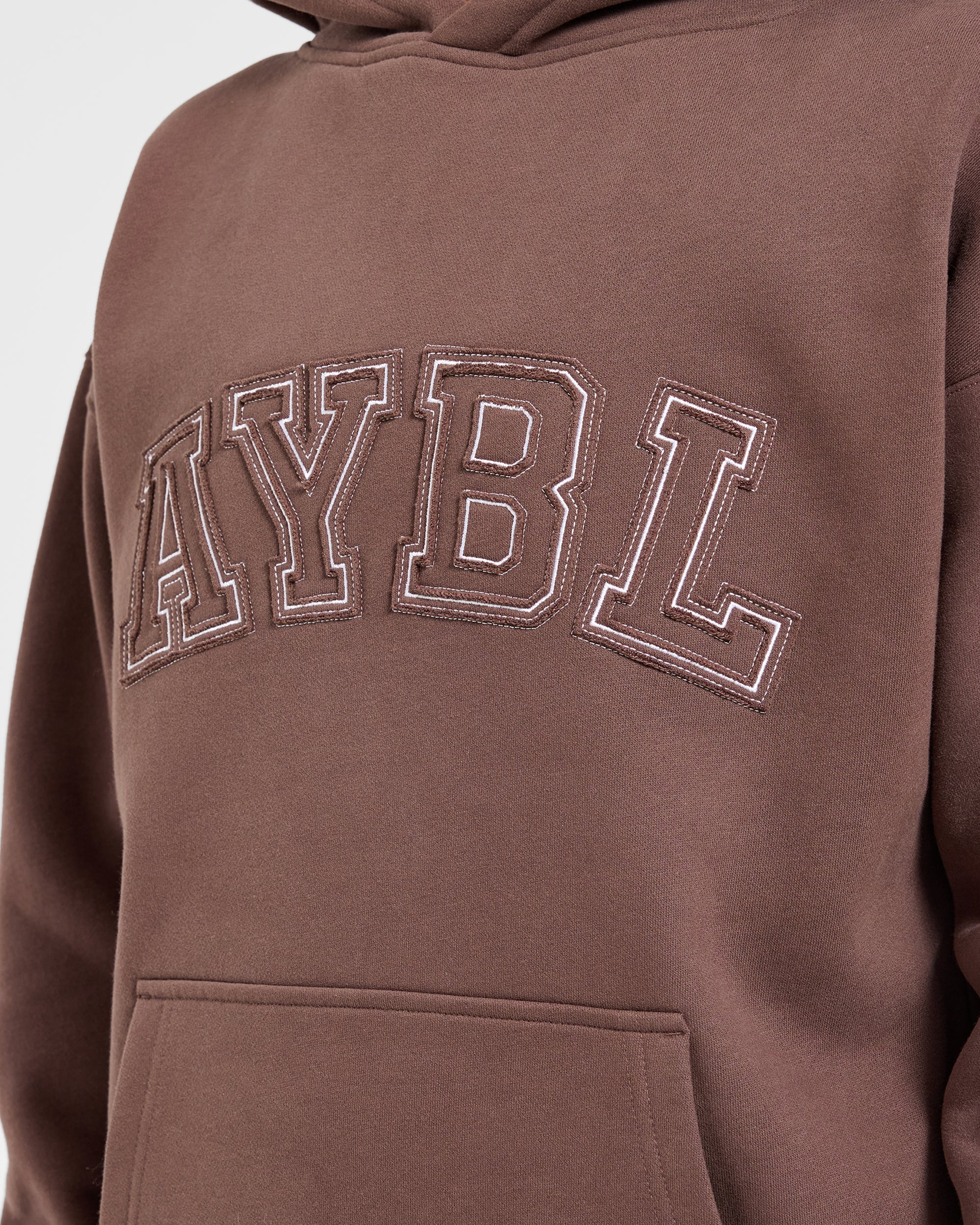 Varsity Applique Oversized Hoodie - Marron - Image 6