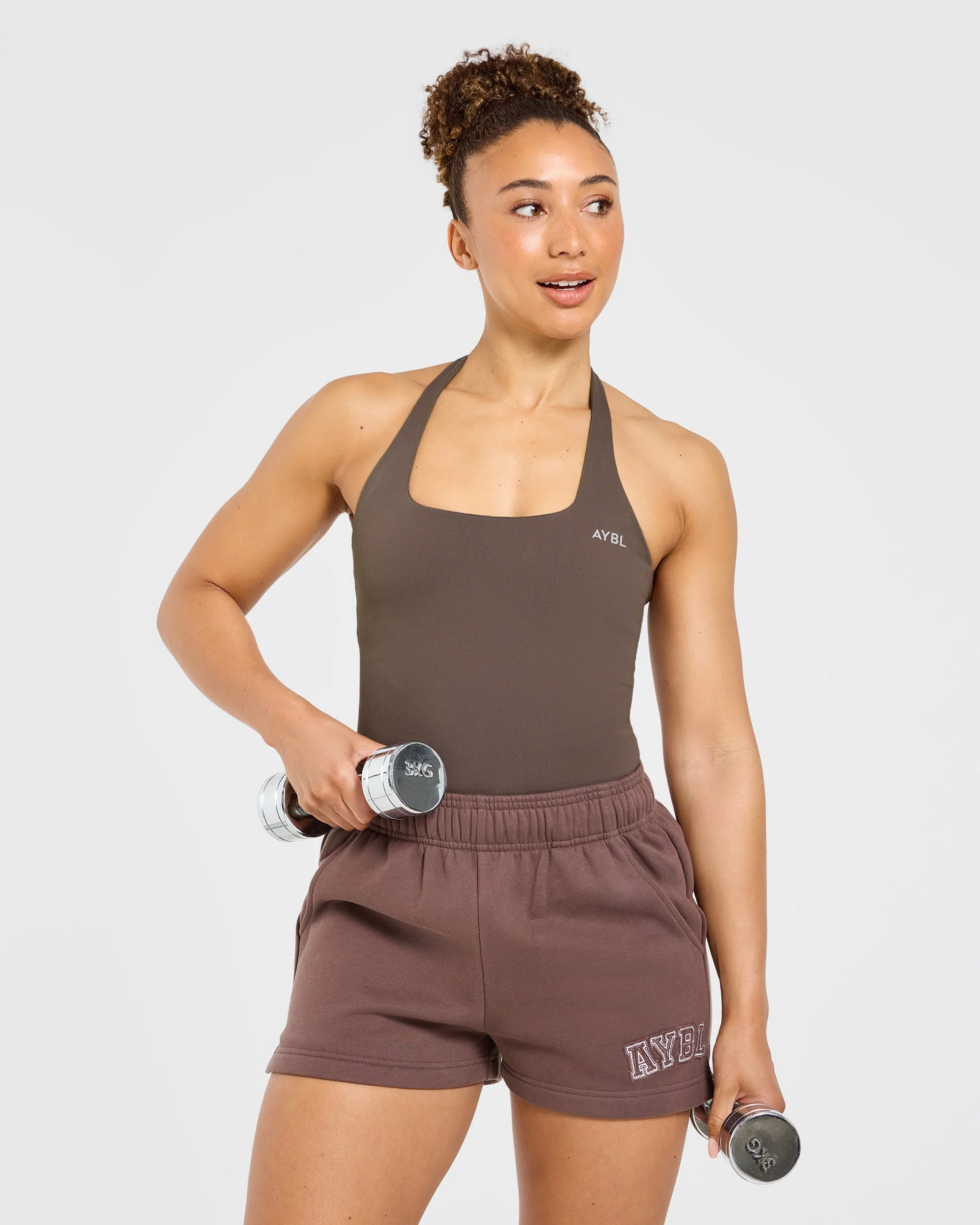 Varsity Applique Oversized Shorts - Marron - Image 7
