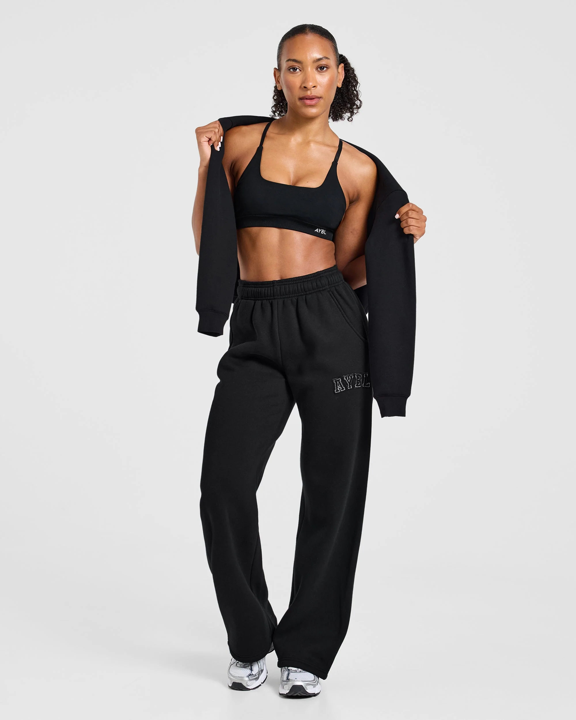 Varsity Applique Oversized Straight Leg Joggers - Noir - Image 7