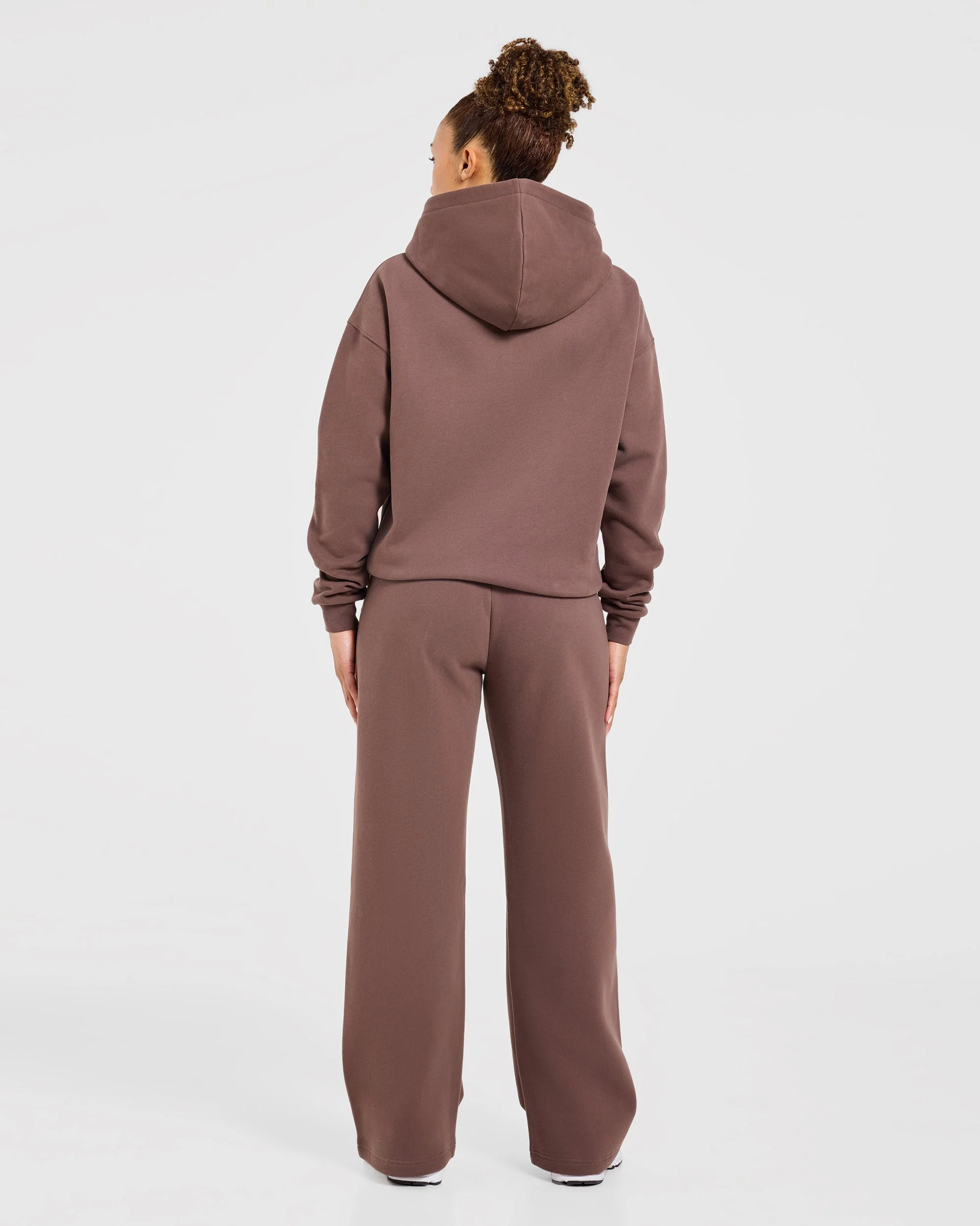 Varsity Applique Oversized Straight Leg Joggers - Marron - Image 4