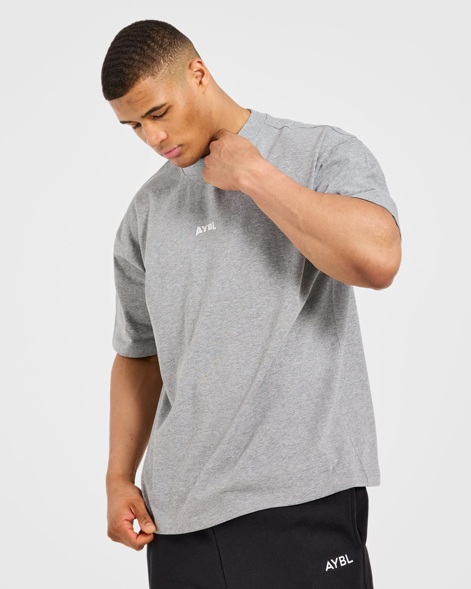 Wesley Vissers X Beyond Limits Oversized T Shirt - Dark Grey Marl/Navy - Image 8