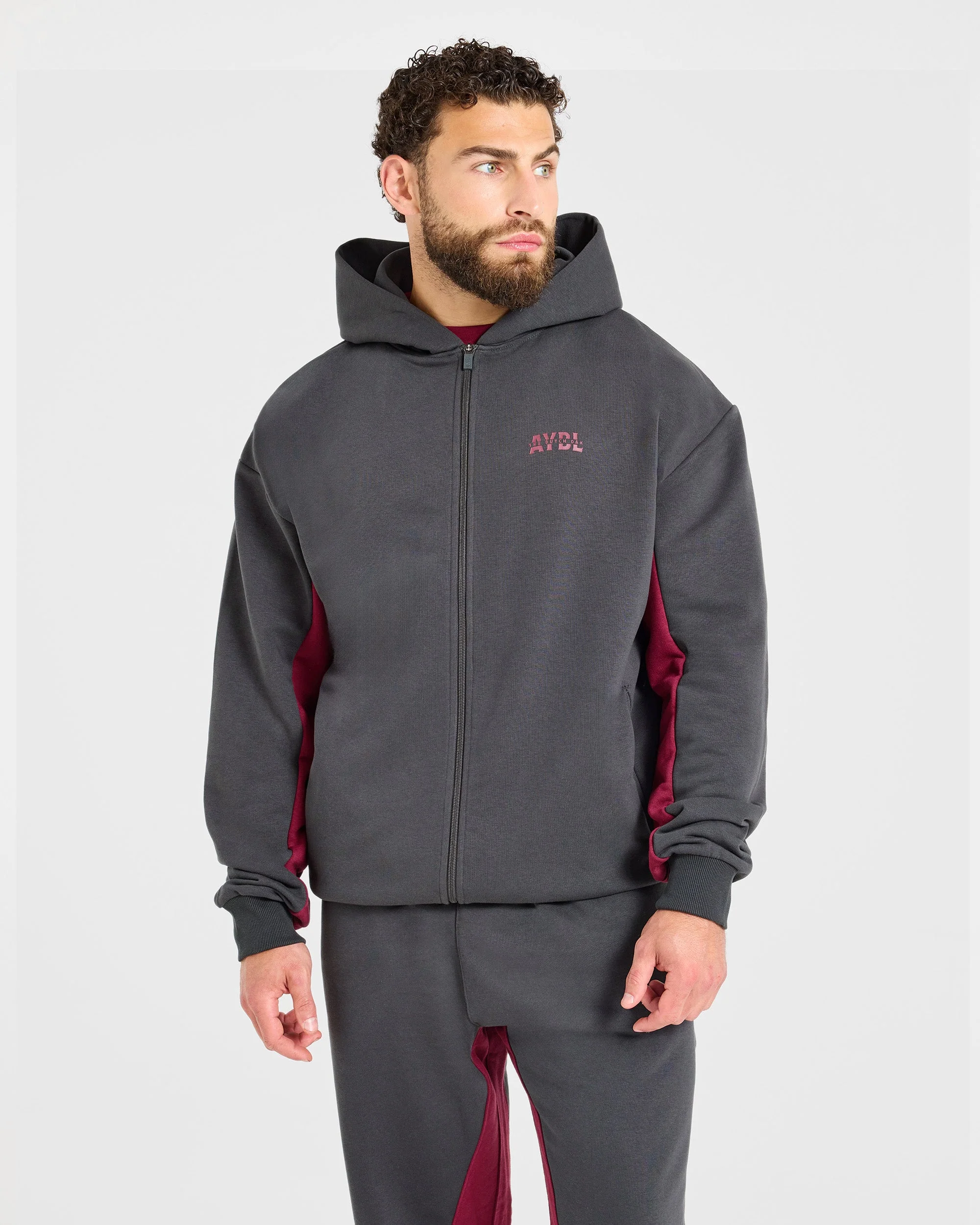 Wesley Vissers x Oversized Zip Up Hoodie - Charcoal - Image 2