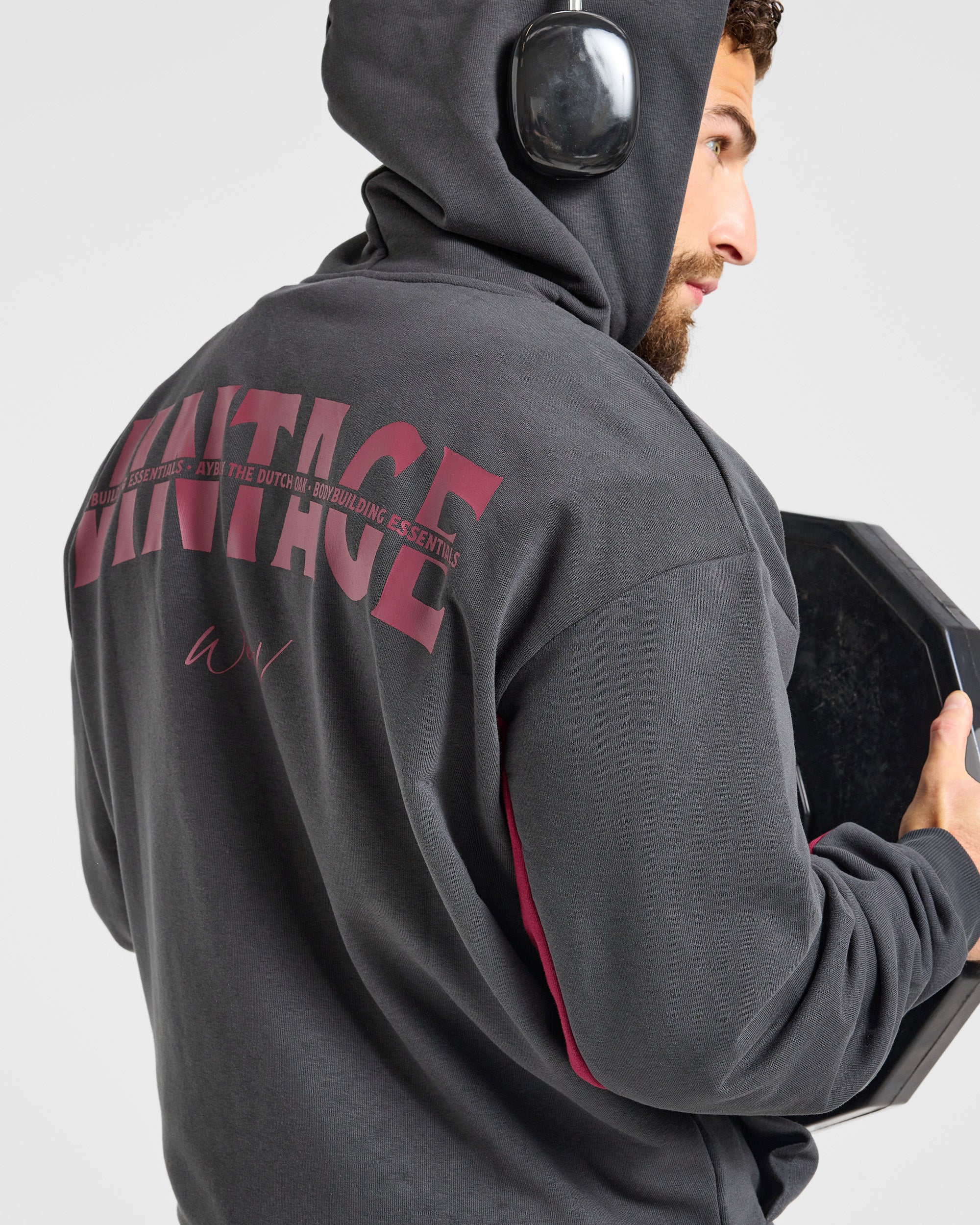 Wesley Vissers x Oversized Zip Up Hoodie - Charcoal - Image 7