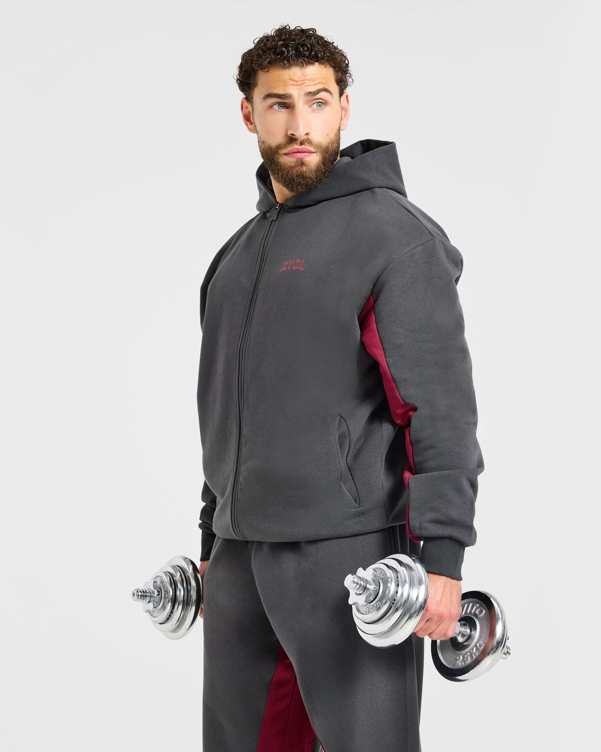 Wesley Vissers x Oversized Zip Up Hoodie - Charcoal - Image 8